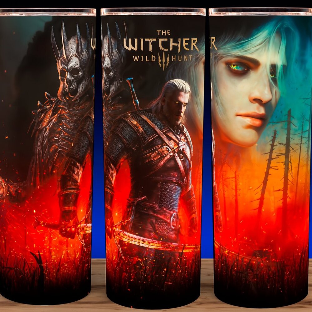 The Witcher 3 Wild Hunt with Geralt and Ciri Cup Mug Tumbler 20oz